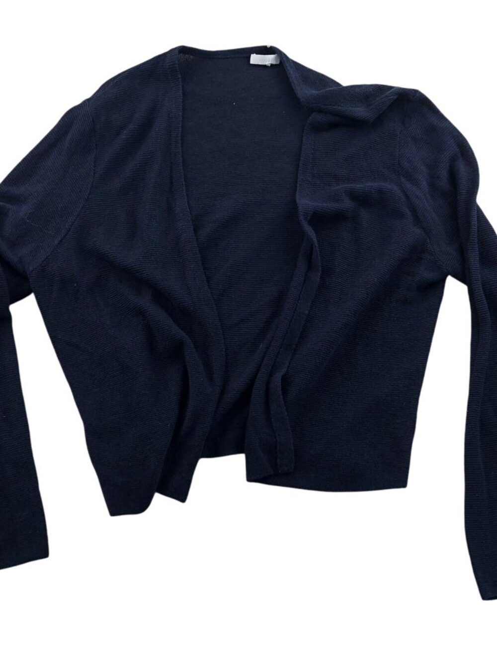J. Jill Women's Cardigan Sweater Small Navy Blue Open Front Long Sleeve Knit